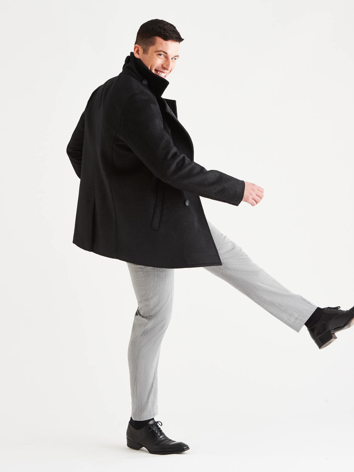 Stewart StormLux™ Wool Cashmere Peacoat – North & Mark